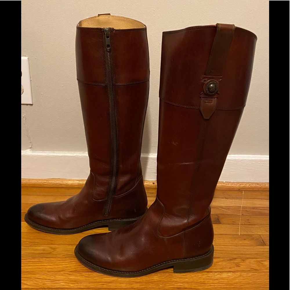 Frye knee high leather boots